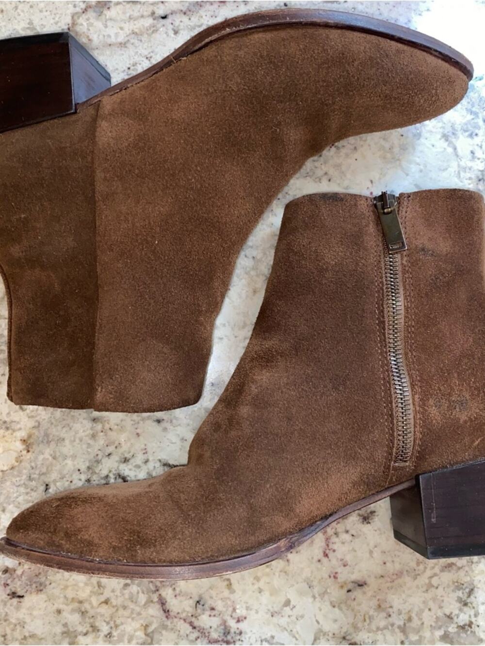 Thursdays $168 Tempo Cigar Suede Ankle Boot Brown Suede sz US 5.5 EUC